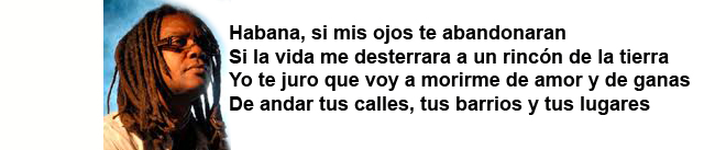 Estrofa de la canción Sábanas Blancas, de Gerardo Alfonso